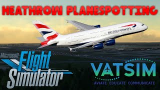 LIVE Plane Spotting  VATSIM  Microsoft Flight Simulator 2020  FlyByWire A380 [upl. by Rosana]