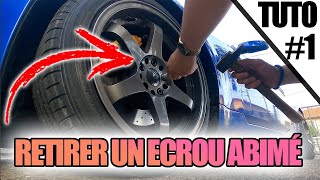 COMMENT RETIRER UN ECROU DE JANTE ABIMÉ 😁  TUTO FR sans percer et fiable à 100 [upl. by Ahsirat]