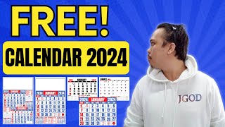 FREE CALENDAR 2024  COMMERCIAL CALENDAR 2024  PNG FILES  WORD FORMAT  PDF FILES [upl. by Eglanteen607]