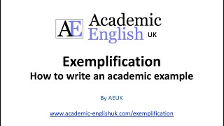 How to write an academic example exemplification [upl. by Arlynne174]