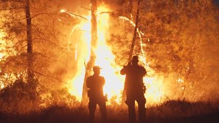 California Wildfires Park Fire sparked by burning car explodes overnight in Butte and Tehama [upl. by Sukram974]