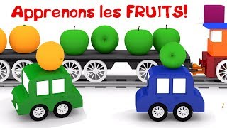 Dessin animé éducatif pour enfants de 4 voitures  Apprendre les fruits [upl. by Carmen311]