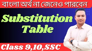 Substitution Table  Substitution Table লেখার সব চেয়ে সহজ পদ্ধতি  Class 9 10 SSC [upl. by Callery479]