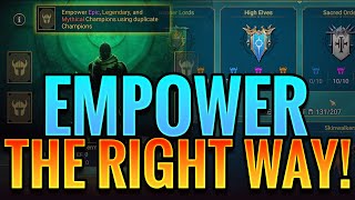 DECIDING WHEN IT IS TIME TO EMPOWER YOUR CHAMPIONS  Raid Shadow Legends [upl. by Orimlede]