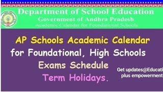 AP Academic Calendar official primary and High school time table exams weightage Holidays details [upl. by Everest]