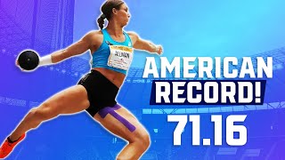 Valarie Allman BREAKS American Discus Record  7116 Technique Analysis [upl. by Oahc]