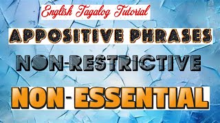 NONESSENTIAL or NONRESTRICTIVE APPOSITIVE PHRASES English Lesson for Filipino [upl. by Ococ384]