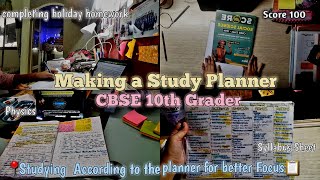 Making a planner📋and studying by following it for better focus 🙆🏻‍♀  As a CBSE 10th Grader📚study [upl. by Aihsyak]