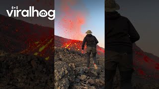 Witnessing a Volcanic Eruption Up Close  ViralHog [upl. by Leinad]