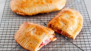 Easy Pizza Pockets Recipe  Homemade Calzones [upl. by Nageam]