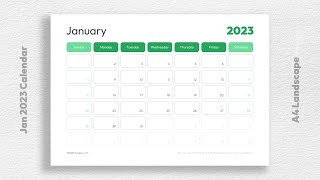 Printable Jan 2023 Calendar Template Free Download [upl. by Gibson]