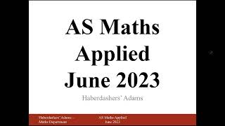 AS Maths  2023  Stats  Q2 [upl. by Paske627]