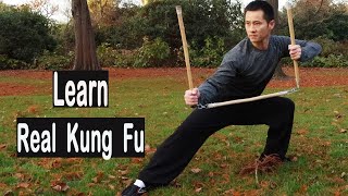 Shaolin Kung Fu Wushu Three Section Staff Step By Step For Beginners [upl. by Astrix965]