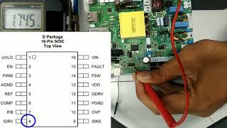 Point test ic pwm Backlight Tv Led TPS61197 [upl. by Nawud]