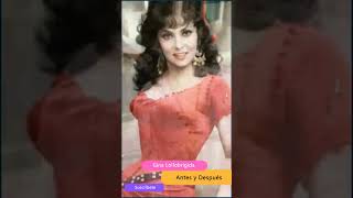 Gina Lollobrigida Antes y después shorts [upl. by Kerrin]