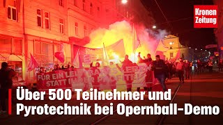 Über 500 Teilnehmer Pyrotechnik bei größter OpernballDemo [upl. by Aikkin]