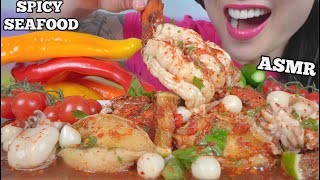 ASMR LOBSTER TAIL  ABALONE SALAD SPICY SEAFOOD SAUCE RECIPE EATING SOUNDS NO TALKING  SASASMR [upl. by Rehpotsirahc]