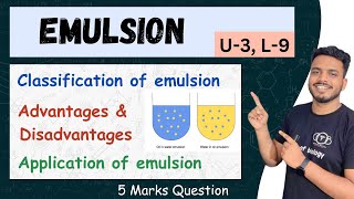 emulsion pharmaceutics  emulsion b pharmacy  application of emulsion  classification of emulsion [upl. by Larkins]