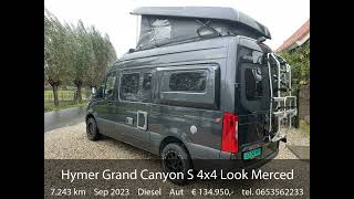 Hymer Grand Canyon S 4x4 Look Mercedes Sprinter 190PK Automaat RWD Buscamper met vast amp Hefbed Zel [upl. by Pinter180]