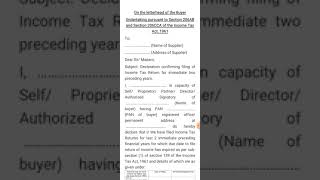 Declaration under sec 206AB and sec 206CCA of income tax act 1961 [upl. by Pelage44]