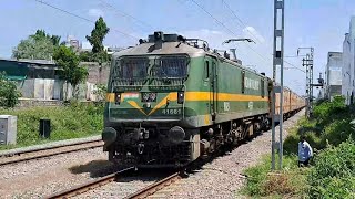 Perfect Crossing MMTS Local Train amp 09520 Okha  Madurai Special Train [upl. by Anin]