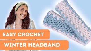 Easy Crochet Headband Tutorial for Beginners Winter Earwarmers [upl. by Sayed]