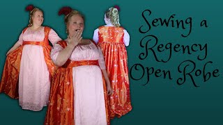 I Made a Bridgerton Inspired Regency Open Robe  Plus Size Historical Costuming [upl. by Meade]