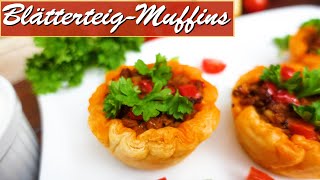 herzhafte Blätterteig Muffins mit Hackfleisch und Käse [upl. by Aissenav]