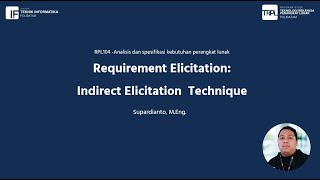 7  Requirement Elicitation Part 2 Indirect Elicitation [upl. by Gardiner]