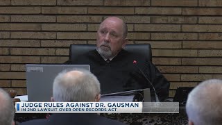 Judge Rules Against Dr Gausman In 2nd Lawsuit Over Open Records Act [upl. by Trask]