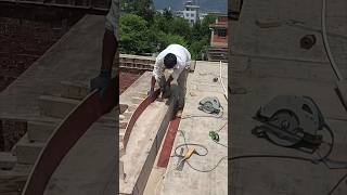 The construction process of the curved floor formwork carpentry housebuildingshorts [upl. by Enowtna]