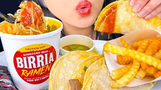 ASMR Birria Ramen AND Birria Tacos DIPPED in Consommé  Eating Sounds  Eating Show  ASMR Phan [upl. by Scurlock546]