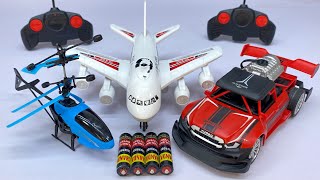 Speed RadioControl RC Car with RC Flying Helicopter and a380 Airplane Unboxing and Testing Review 😍 [upl. by Anecusa]