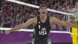 Mens Beach Volleyball Round of 16  RUS v USA  London 2012 Olympics [upl. by Halullat]