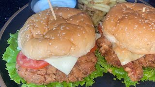 Chicken Zinger Burger Recipe by FoodwithMood  Crispy and Delicious [upl. by Yrac]