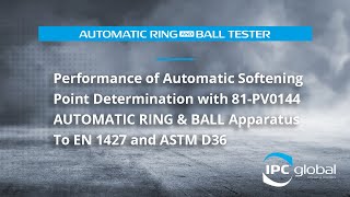 RING amp BALL  Performance of Automatic Softening Point Determination [upl. by Sanferd]