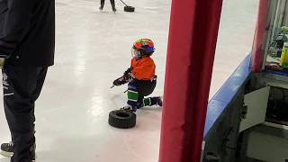 11052019 4 year old in 8u Ice Hockey Practice Seattle Youth Ice Hockey SnoKing Jr Thunderbirds [upl. by Aiclid]