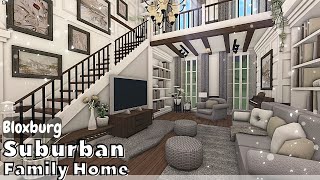 BLOXBURG Suburban Family Home Speedbuild interior  full tour Roblox House Build [upl. by Baugh]