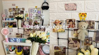 aesthetic desk makeover Pinterest inspired ˚⊱🪷⊰˚ [upl. by Abigale]