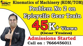 Problem No 2 on Epicyclic Gear Train  Gear Trains  KOMTOM  freeengineeringcourses zafarsir [upl. by Ynogoham]