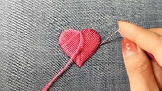 How to Embroider a Heart to Cover a Hole on Jeans [upl. by Ttenaej]