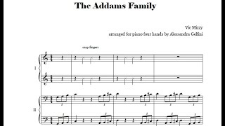 The Addams Family Theme  Arranged for piano four hands [upl. by Lubow]