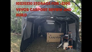 VEVOR Carport 10x20ft Review and setup [upl. by Emelyne]