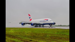 British Airways A380 Touches Down At Accras Kotoka Int Airport [upl. by Llennhoj]