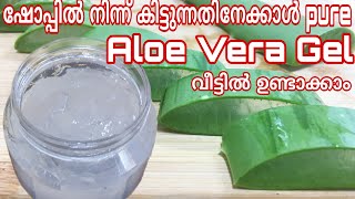 How to make കറ്റാർവാഴ aloe vera gel at home easly  Homemade aloevera gel in malayalam [upl. by Perle]