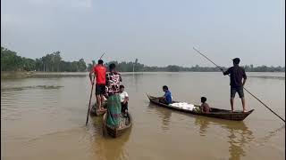 বন্যার পরে নালিতাবাড়ী তে নৌকায় করে travel nalitabari nature [upl. by Landon324]