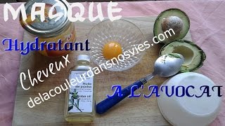 MASQUE HYDRATANT CHEVEUX A L AVOCATDIY [upl. by Eleon]