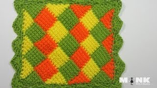 Entrelac Babydecke  Diamantmuster Teil 1 [upl. by Anna-Maria]