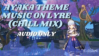 Ayaka Theme Music on Lyre Chill Mix  Camellia in Winter Snow  Genshin Impact [upl. by Hakan101]