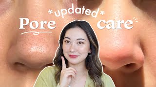 How to reduce the appearance of your PORES ✨ updated pore care routine [upl. by Bloem651]